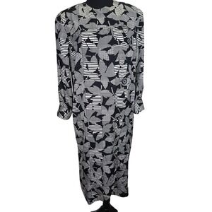 Vintage Adrianna Papell‎ 100% Silk Womens Dress 10 Office Academia Houndstooth